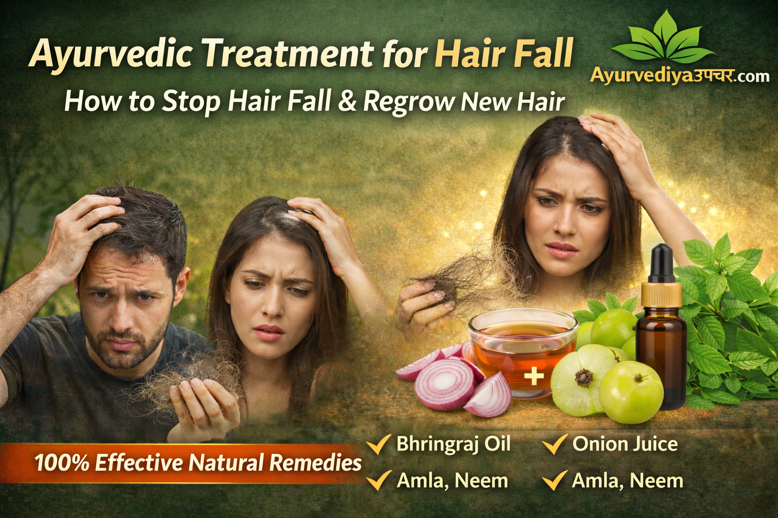 बाल झड़ना (Hair Fall) का आयुर्वेदिक इलाज | बाल दोबारा उगाने के असरदार उपाय