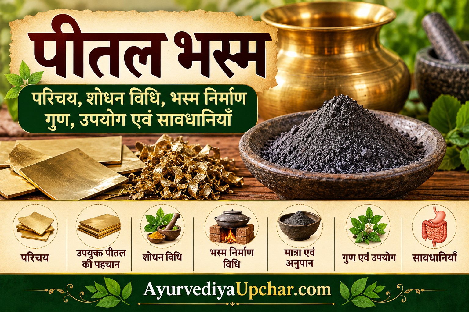 पीतल भस्म: परिचय, शोधन विधि, भस्म निर्माण, गुण, उपयोग एवं सावधानियाँ