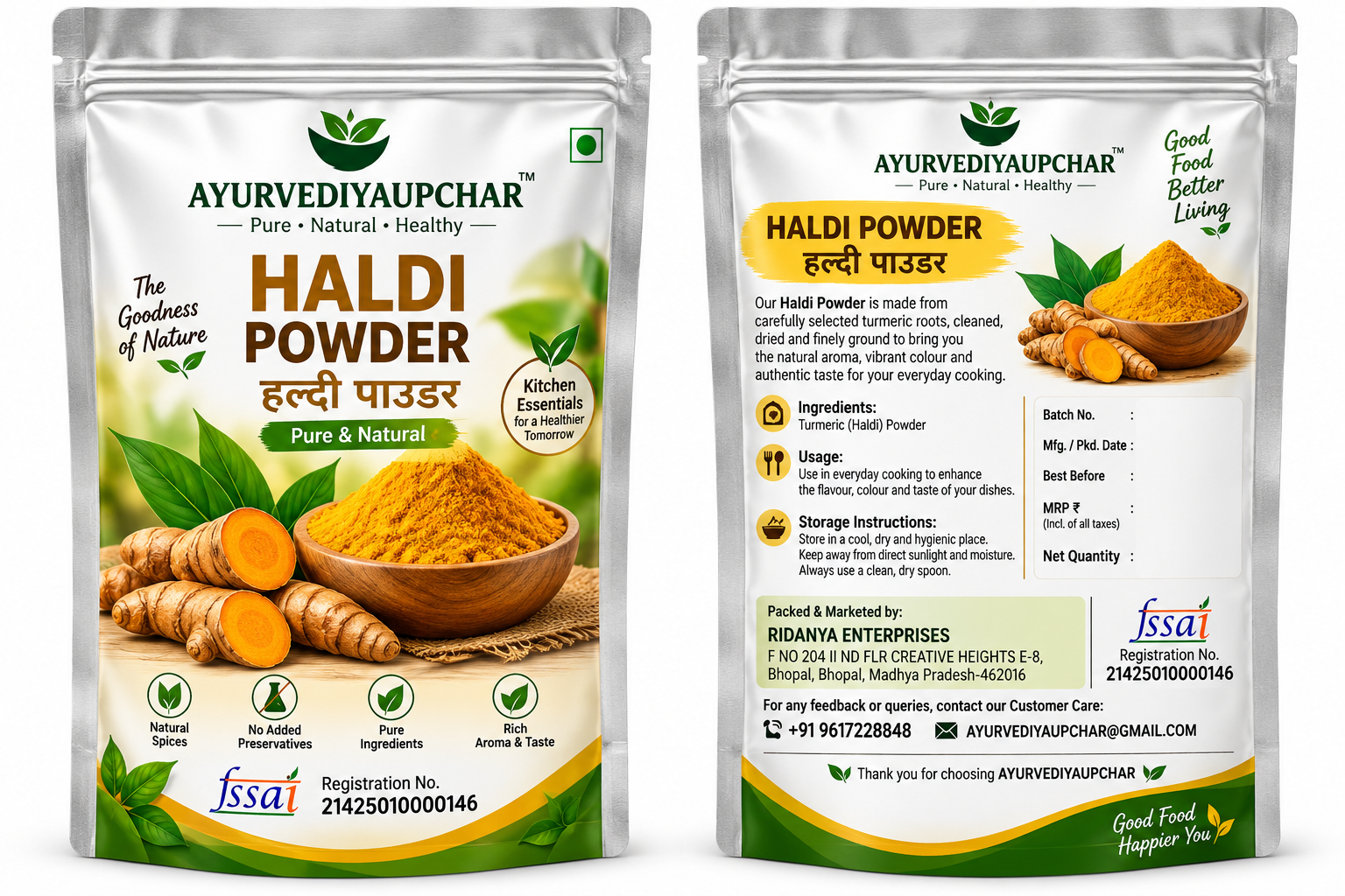 AyurvediyaUpchar Haldi Powder | Pure Turmeric Powder