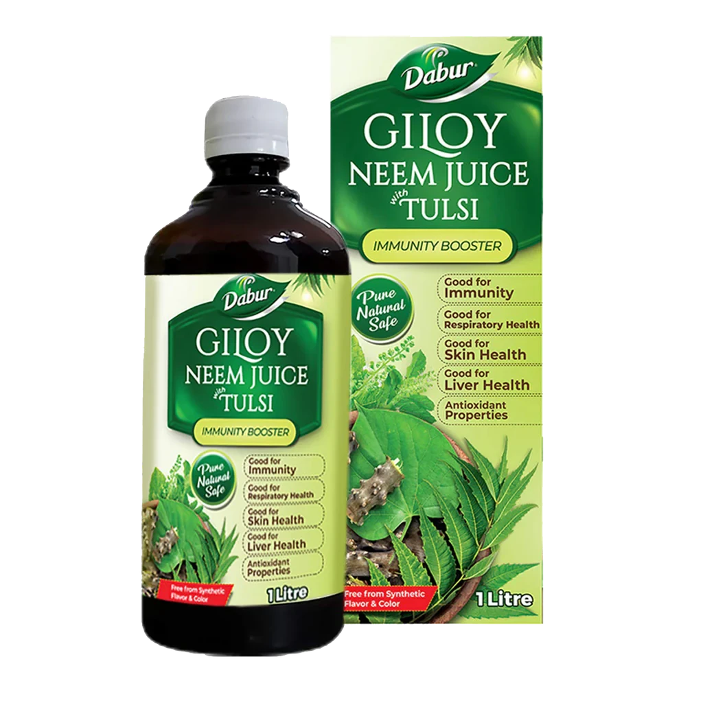 Dabur Giloy Neem Tulsi Juice for Immunity, Respiratory, Skin & Liver Health - 1L