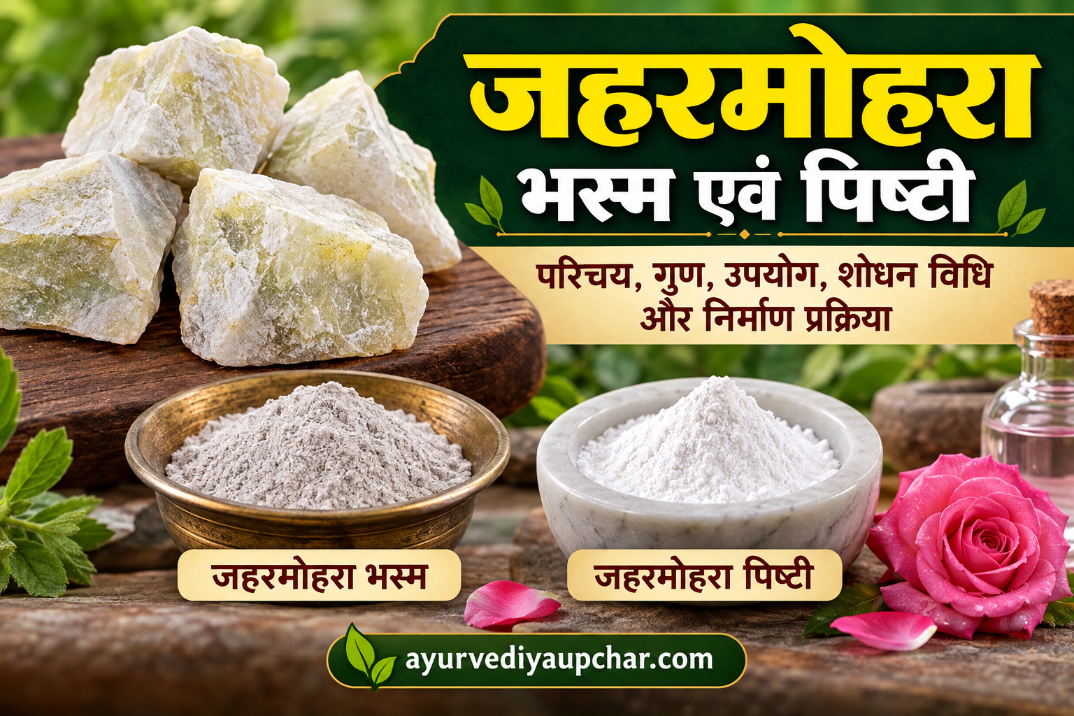 जहरमोहरा भस्म एवं पिष्टी: परिचय, शोधन, निर्माण विधि, पारंपरिक गुण एवं उपयोग