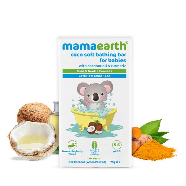 Mamaearth Coco Soft Bathing Bar for Babies with Coconut Oil & Turmeric for Babies