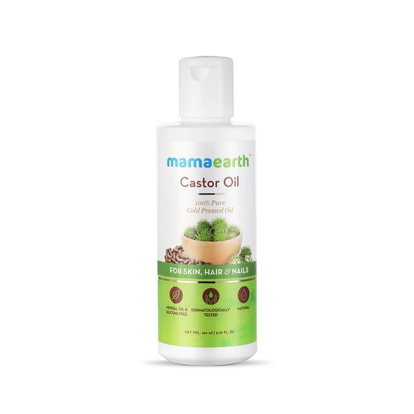 Mamaearth Castor Oil for Healthier Skin, Hair and Nails with 100% Pure and Natural Cold-Pressed Oil