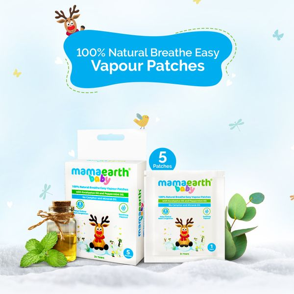 Mamaearth Baby 100% Natural Breathe Easy Vapour Patches with Eucalyptus Oil & Peppermint Oil