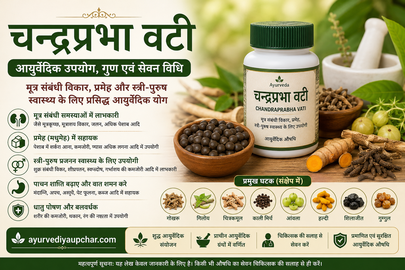 चन्द्रप्रभा वटी: आयुर्वेद में उपयोग, घटक, पारंपरिक गुण और सेवन विधि