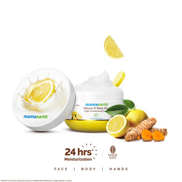 Mamaearth Vitamin C Daily Glow Light Moisturizing Cream with Turmeric & Vitamin C for Skin Brightening