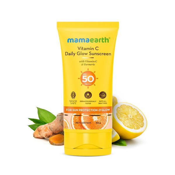 Mamaearth Vitamin C Daily Glow Sunscreen with Vitamin C & Turmeric for Sun Protection & Glow