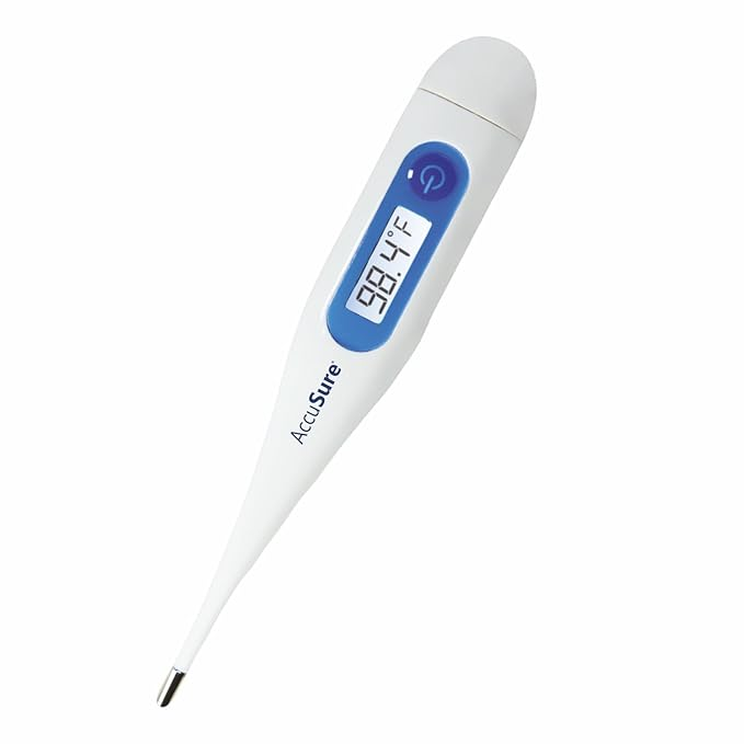 AccuSure Plastic Mt-32 Mercury-Free Digital Thermometer With Transparent Storage Case, Pack of 1